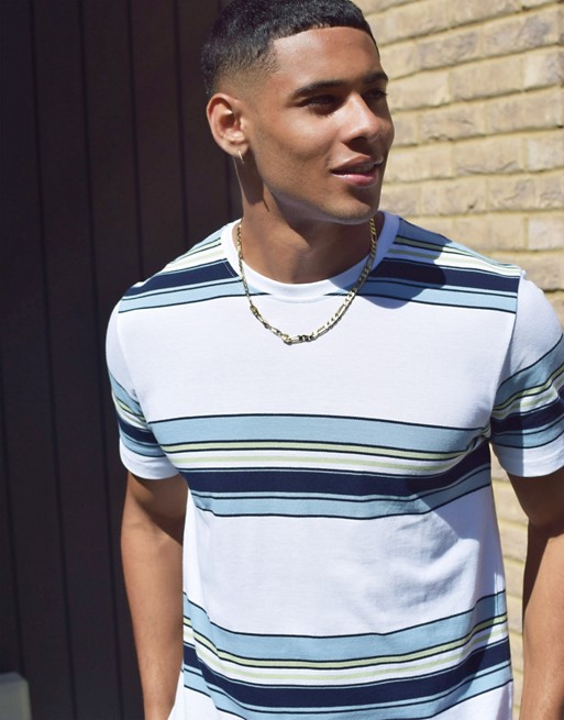 Topman t-shirt with horizontal stripe in white