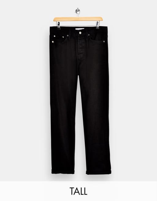 Topman Tall – Locker geschnittene Jeans in Schwarz