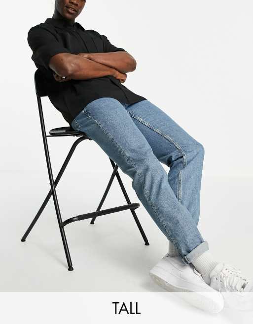 Topman Tall - Ruimvallende jeans in medium wassing