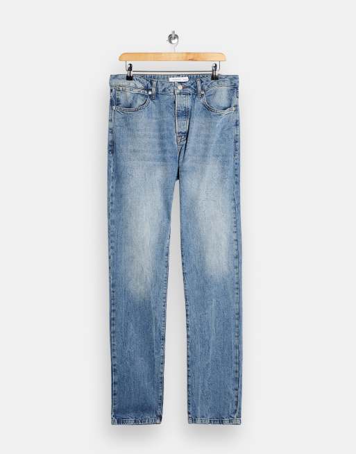 Topman Tall – Straight Jeans in heller Waschung