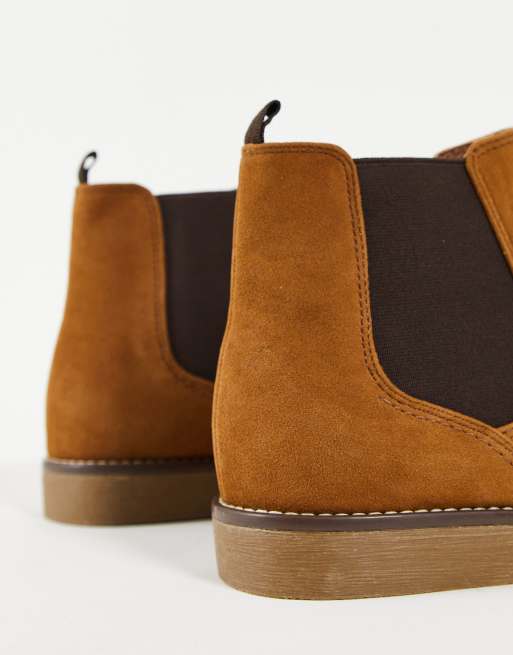 Intuition abstraktion Awakening Topman tan faux suede chelsea boots | ASOS