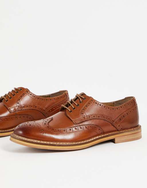 Topman tan leather luna brogue