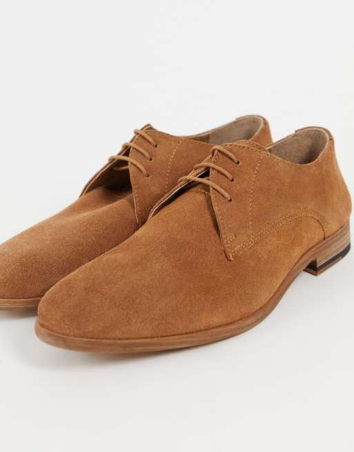 Topman tan real suede collins brogue shoes | ASOS