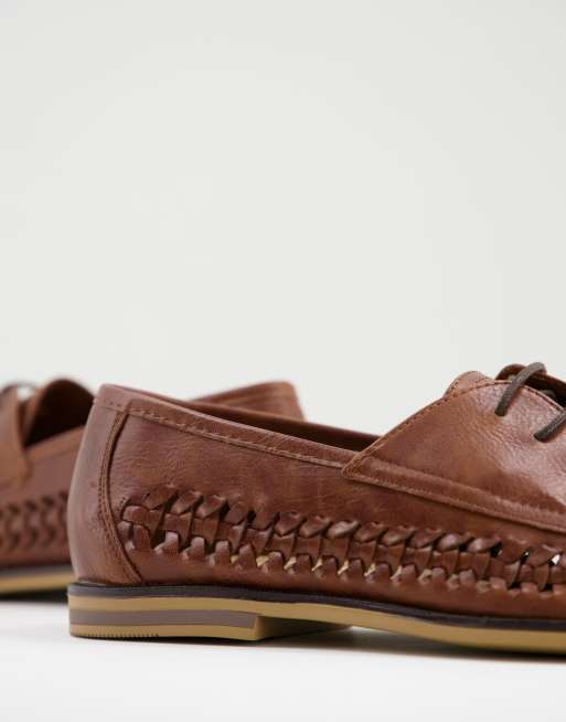 Topman tan weave morgan lace shoes | ASOS