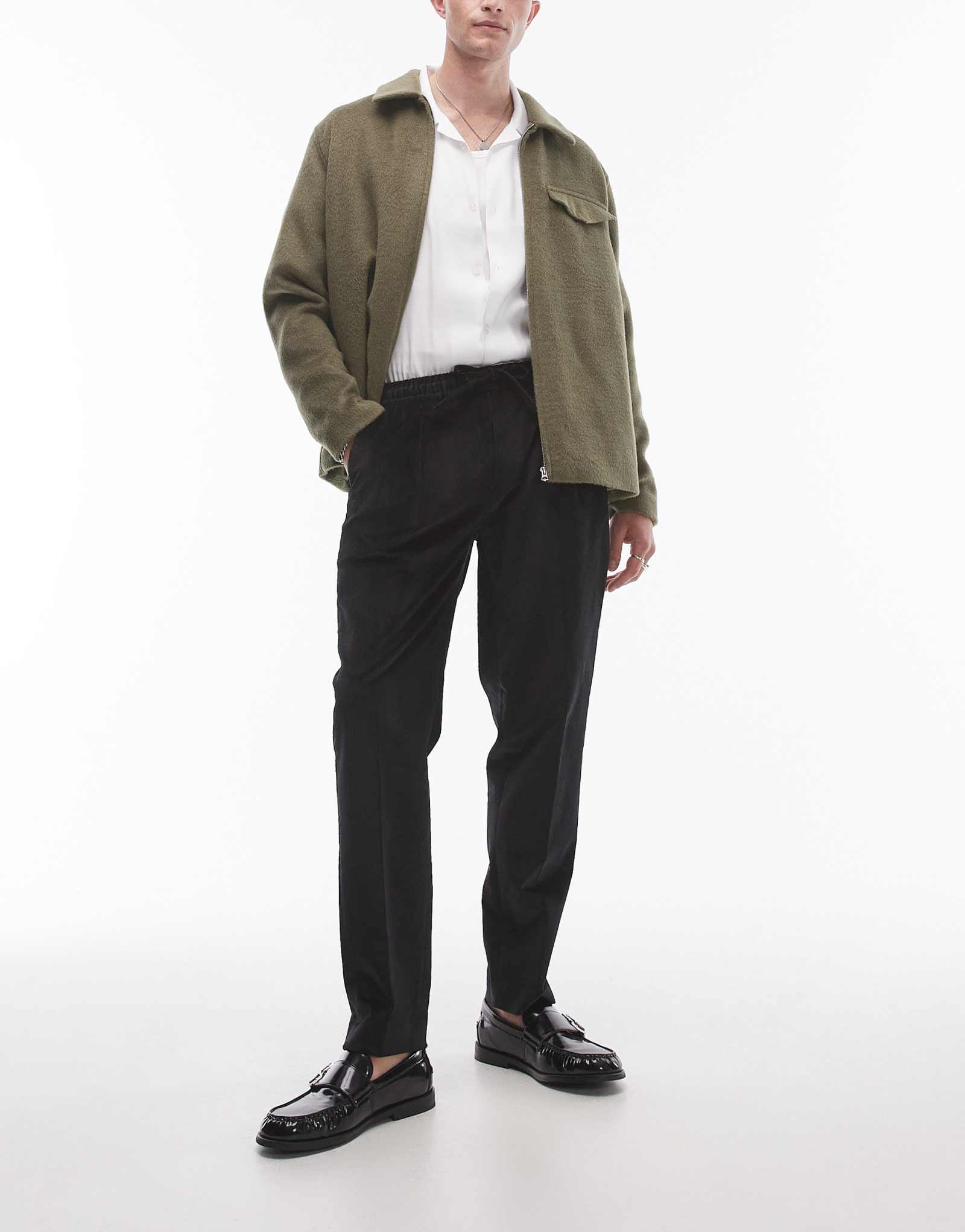 Брюки вельветовые Topman черного цвета