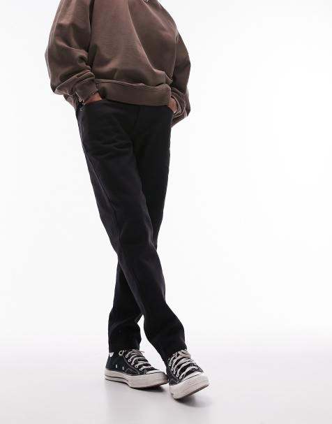Topman taper jeans in black - view 1