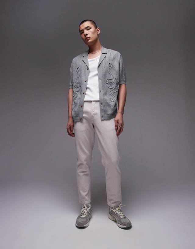 Topman - taper jeans in light grey