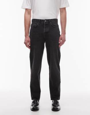 Topman Taper Jeans In Washed Gray