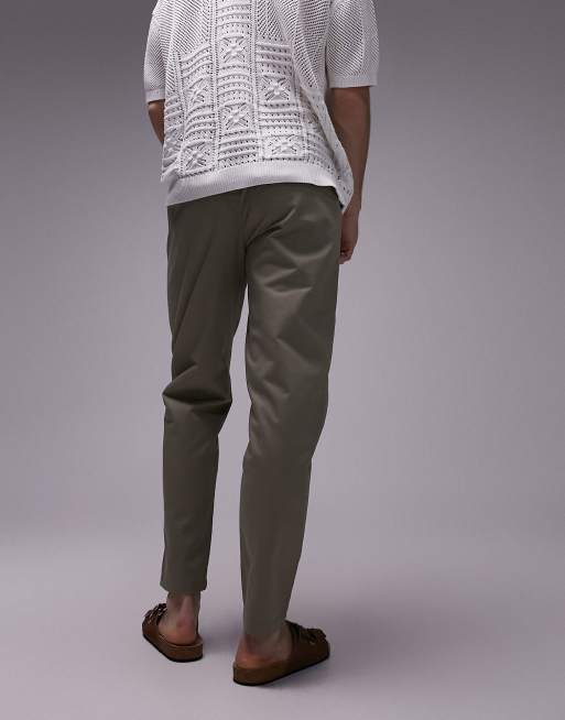 Topman taper pants in sage