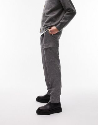 Topman taper pleated cargo trousers in grey