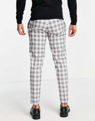 black and white checked trousers
