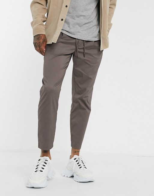 Topman tapered chinos in tan