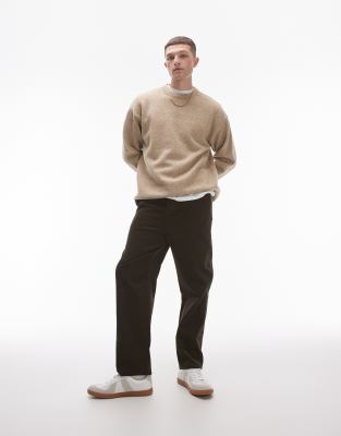 tapered cord pants in brown