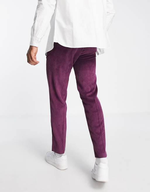 Mens purple corduroy store trousers