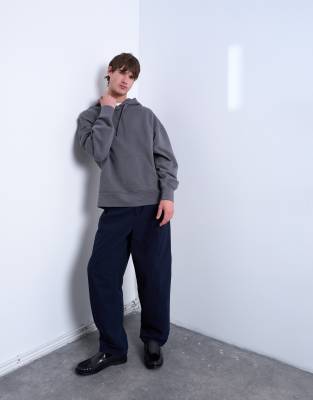 Topman Tapered Fit Twill Pants In Blue