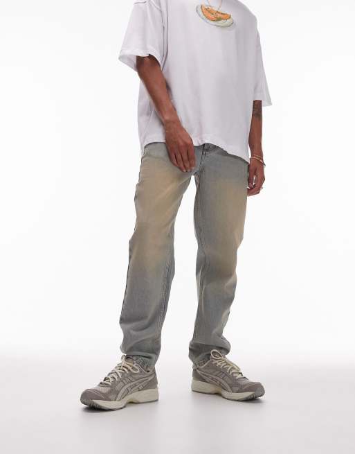 Topman - Tapered jeans i farvet vask