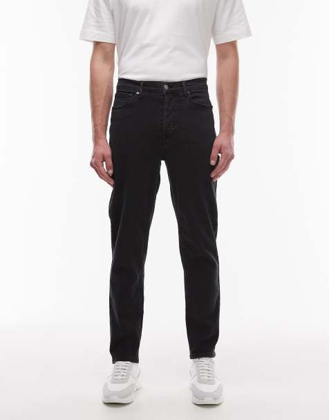 Topman - Tapered jeans i forvasket sort med stretch - view 1