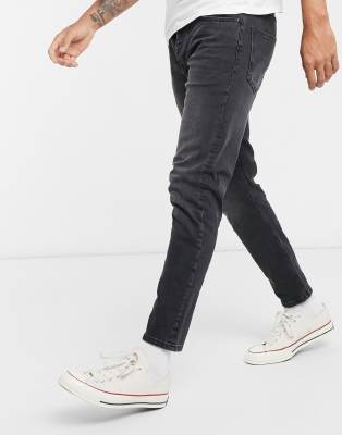 Topman tapered jeans in washed black | ASOS