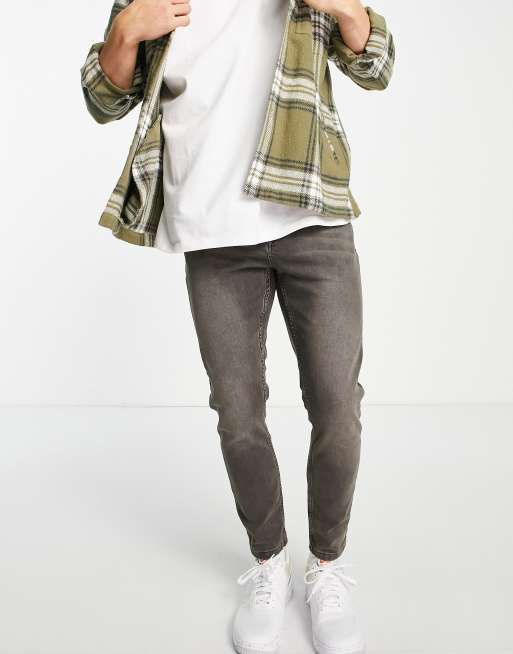 Topman - Tapered jeans med stretch i sort vask 