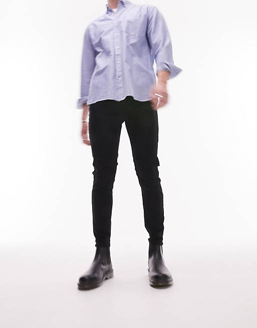 Topman - Tapered jeans med stretch i sort 