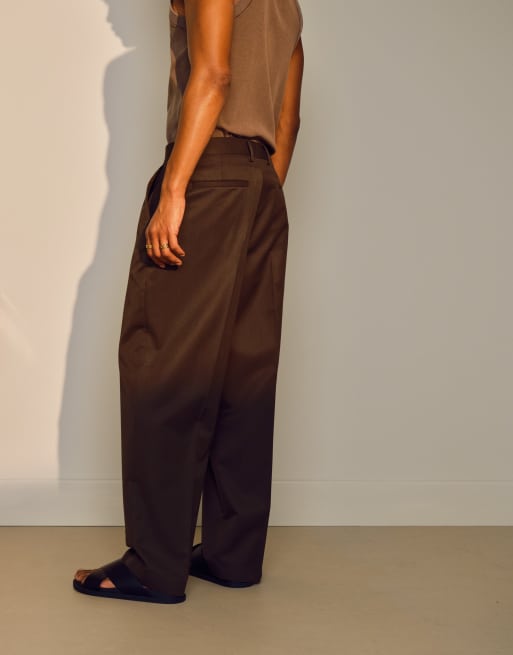 Topman tapered pants in brown