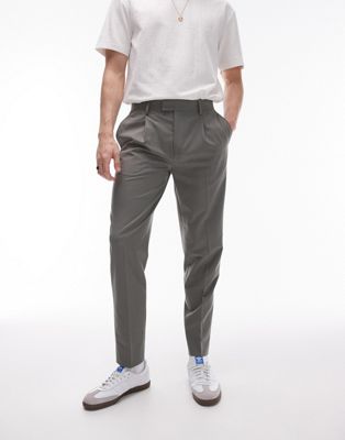 tapered pants in sage-Green