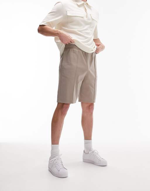 Slim Fit Textured Pintuck Short