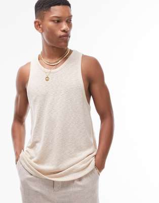 Topman texture singlet in stone | ASOS