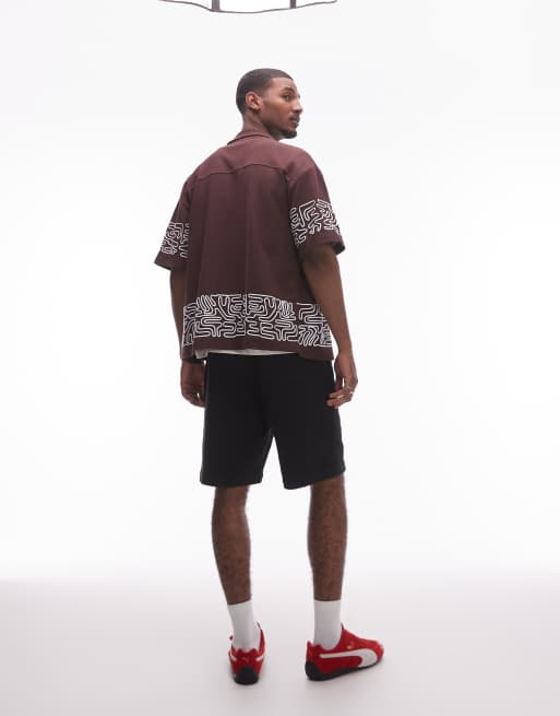 Topman textured bermuda shorts in black, 3 of 5