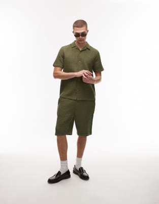 Topman Textured Grid Check Shorts