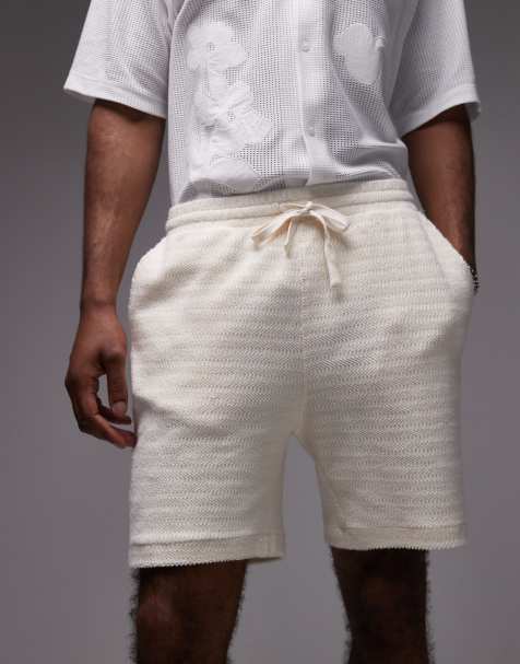 Topman textured short in ecru - view 1