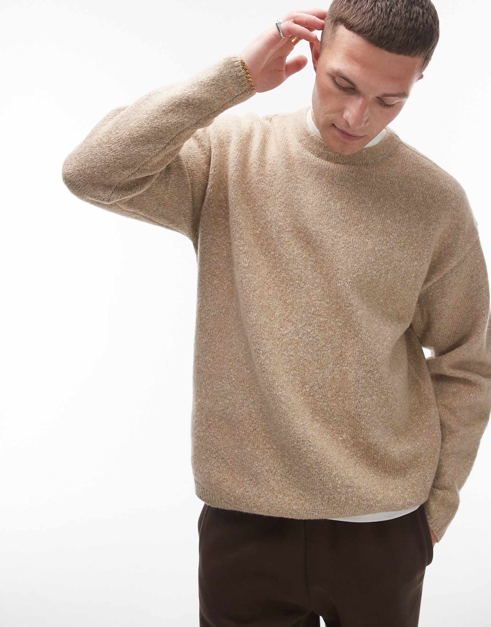 Текстурированный свитер Topman из овсяной пряжи 