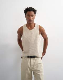 Textured vest in stone