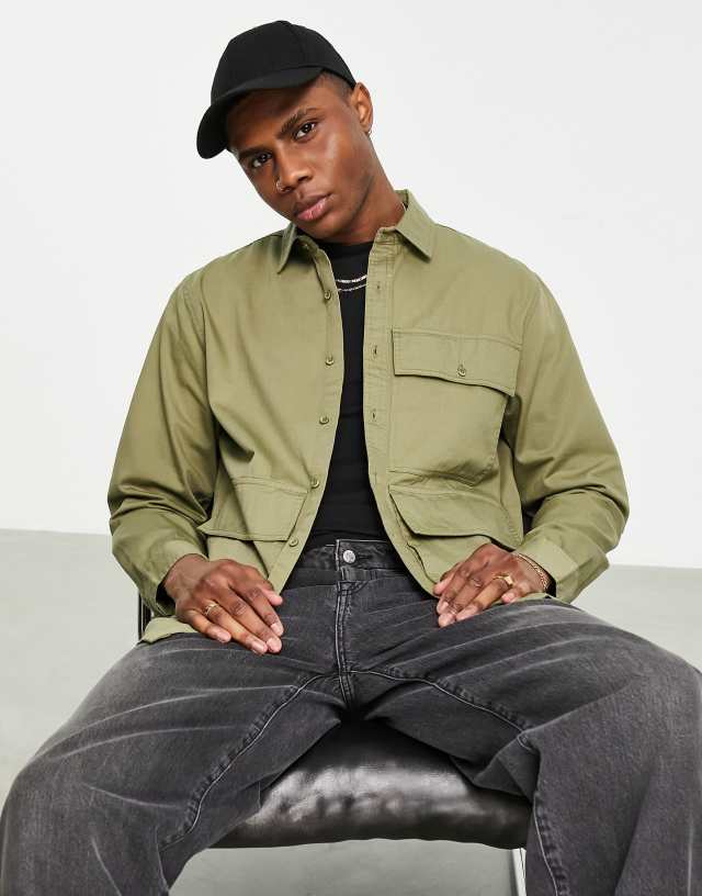 Topman - three pocket shirt in khaki