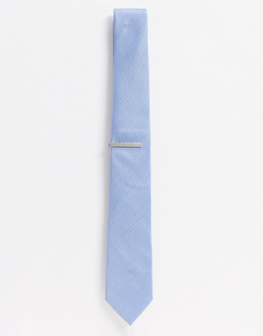 Topman tie and pin set in blue