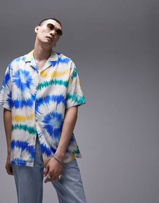 Topman Tie Dye Shirt In Multi