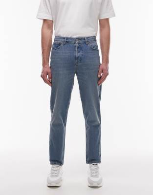 Topman - Toelopende jeans in mid-wash - view 1