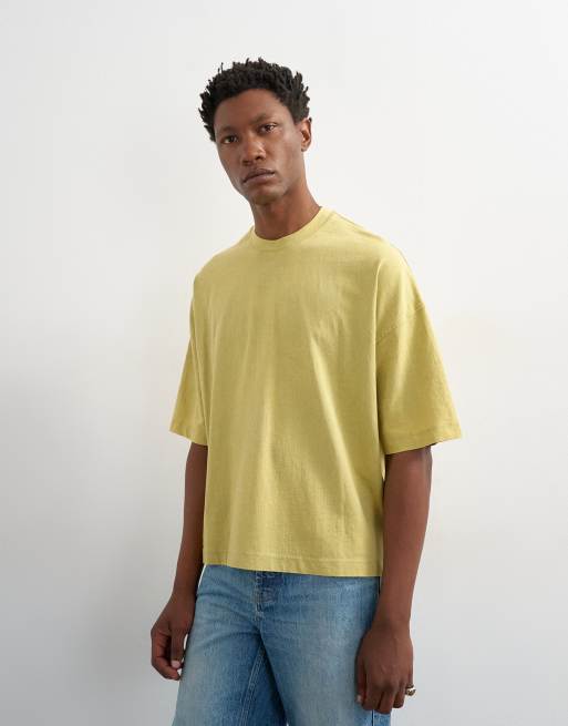Topman - Top amarillo lavado de corte cuadrado, 5 de 5