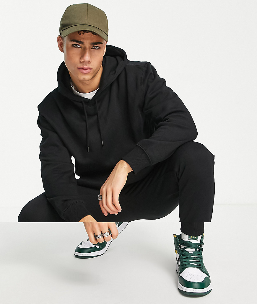 Topman tracksuit with hoodie and jogger in black-Multi