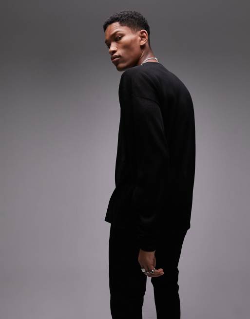 Topman – Transparenter Party-Pullover in Schwarz ASOS