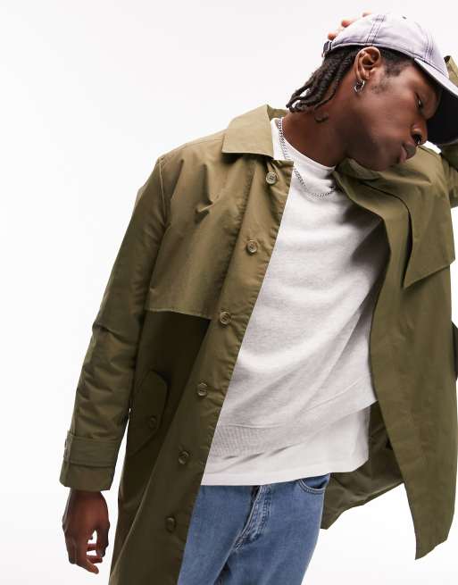 Manteau Parka Kaki Topman Taille S - Homme, Polyester, Très Bon état