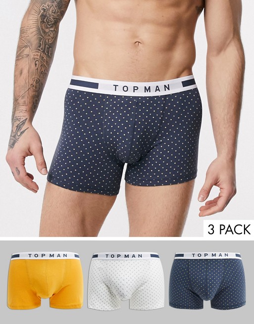 Topman trunk 3 pack with geo print