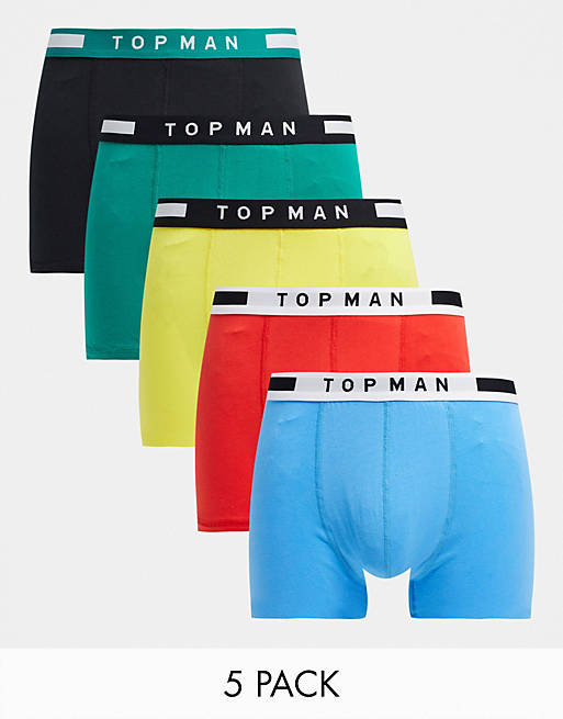 Topman trunks in multi colours 5pk