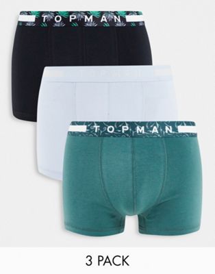 Topman trunks with floral waistband 3pk