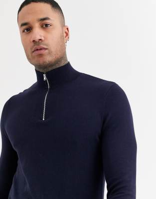 half zip turtleneck sweater