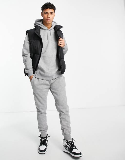 Topman - Tuta sportiva grigia con felpa con cappuccio e joggers