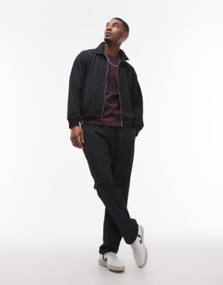 Topman - Tuta sportiva in piqué nera - view 1