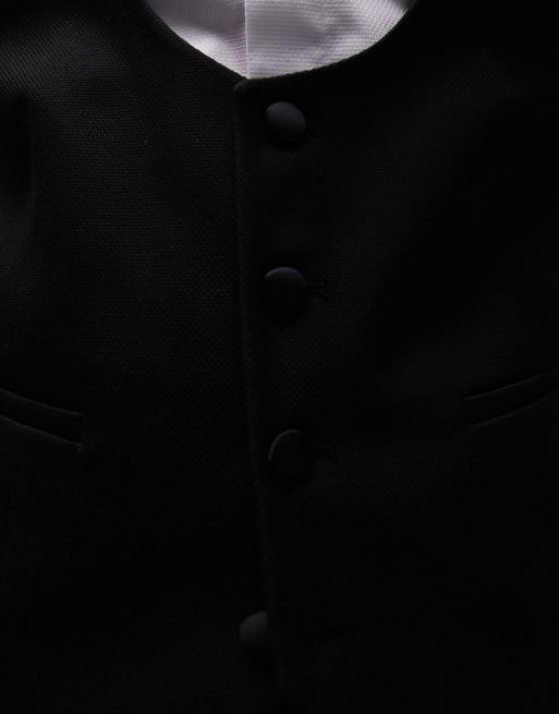 Topman tuxedo skinny waistcoat in black, 3 of 4