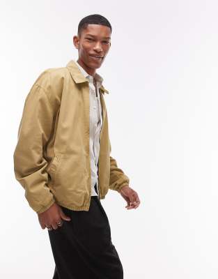 Shop Topman Twill Harrington Jacket In Green
