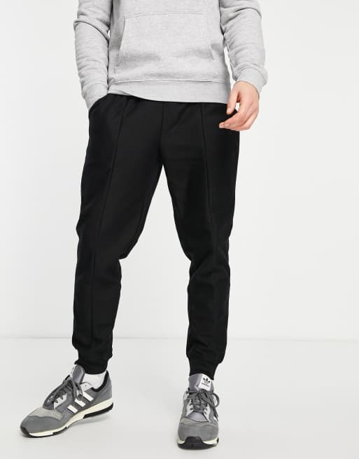 Topman twill joggers in black ASOS